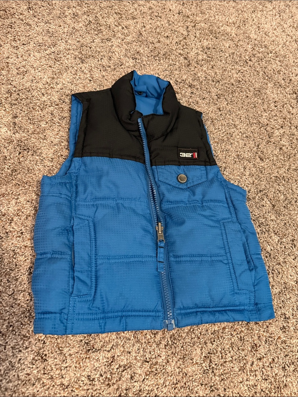 32 Degrees Kids Blue and Black Quilted Puffer Vest